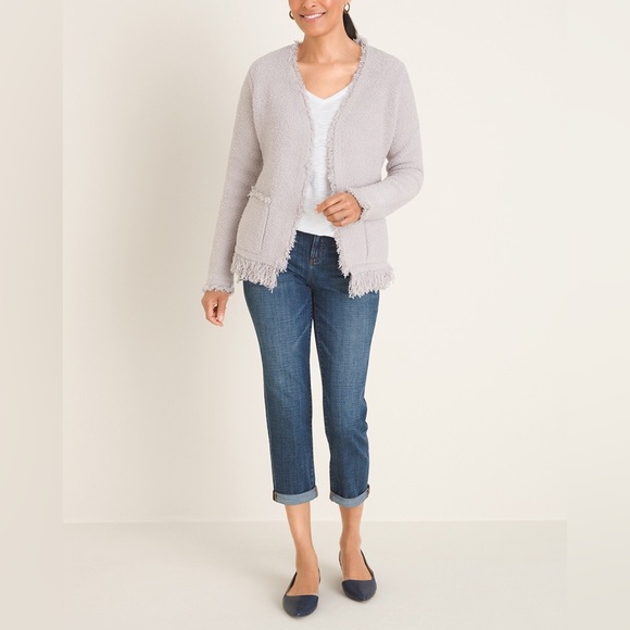 Barefoot Dreams Almond CozyChic Fringe Jacket Size XS - Picture 5 of 13